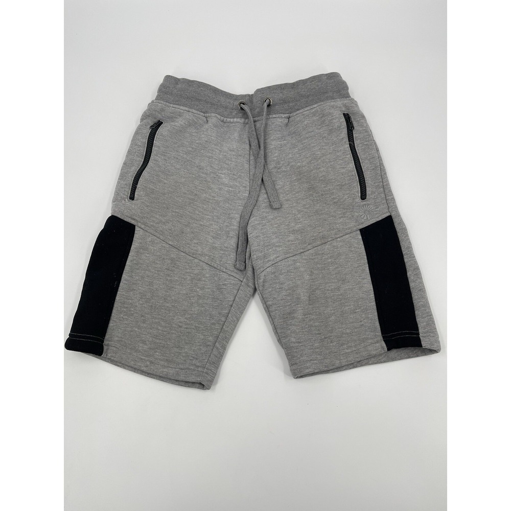 Akademiks Grey Black Jogger Shorts Men Size S Athletic Fleece Drawstring Pockets